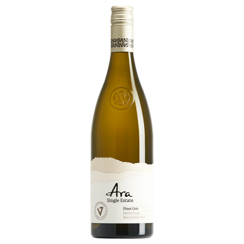 A bottle of 2025 ARA Single Estate Pinot Gris 750ml White Wine