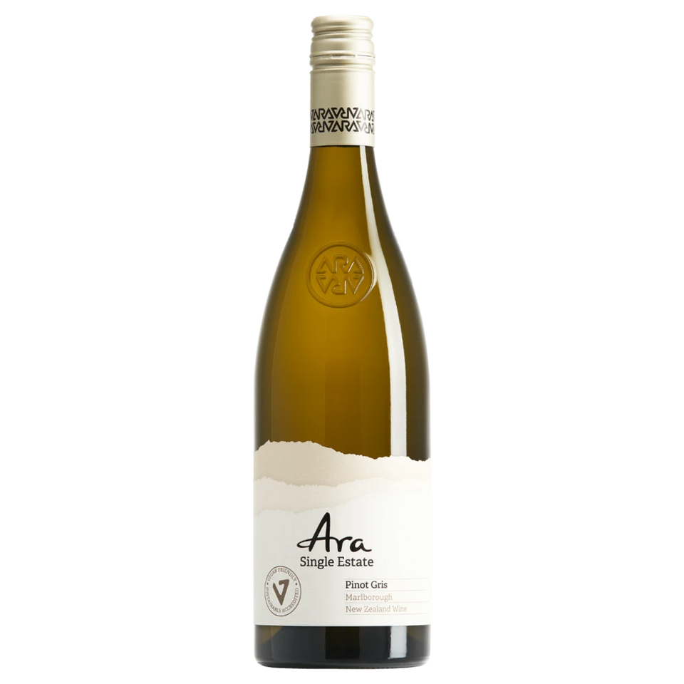 A bottle of 2025 ARA Single Estate Pinot Gris 750ml White Wine