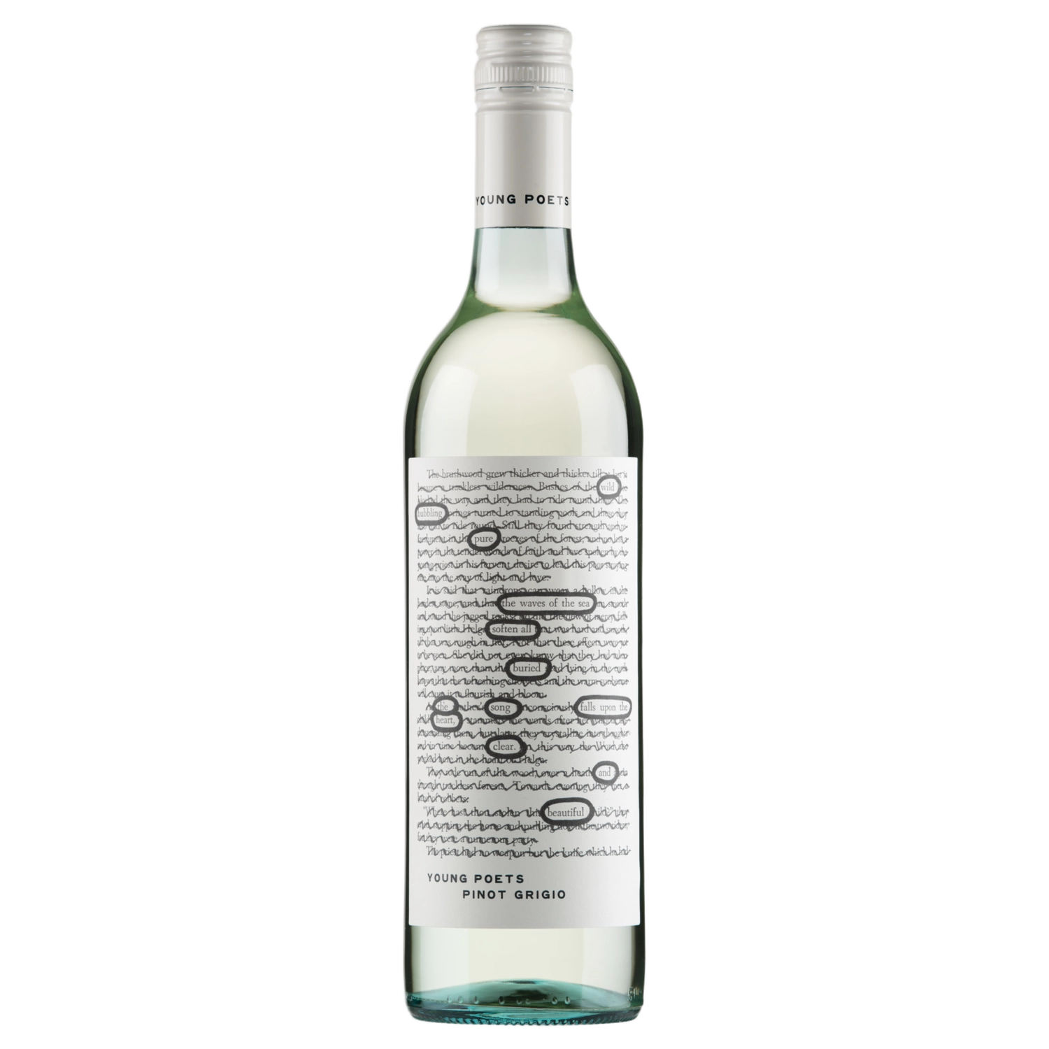 A bottle of 2024 Young Poets Pinot Grigio 750ml White Wine