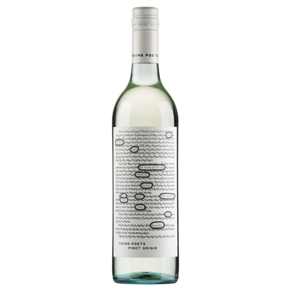 A bottle of 2024 Young Poets Pinot Grigio 750ml White Wine