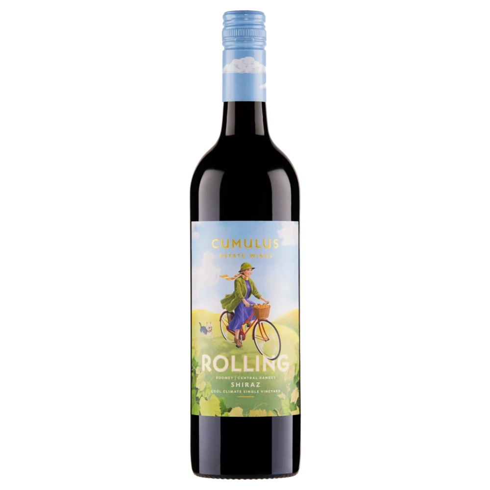 A bottle of 2022 Cumulus Rolling Orange Shiraz 750ml Red Wine