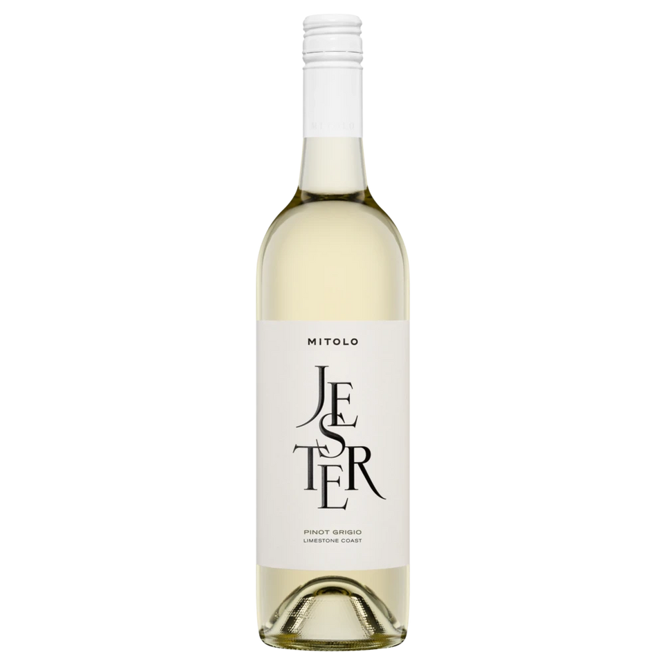 A bottle of 2025 Mitolo Jester Limestone Coast Pinot Grigio 750ml White Wine