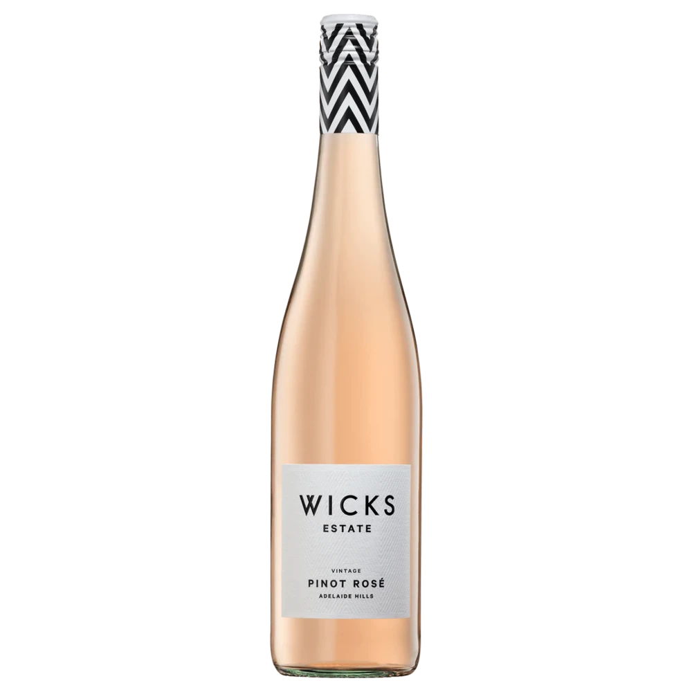 A bottle of 2025 Wicks Estate Pinot Rose Adelaide Hills 750ml Rose Wine