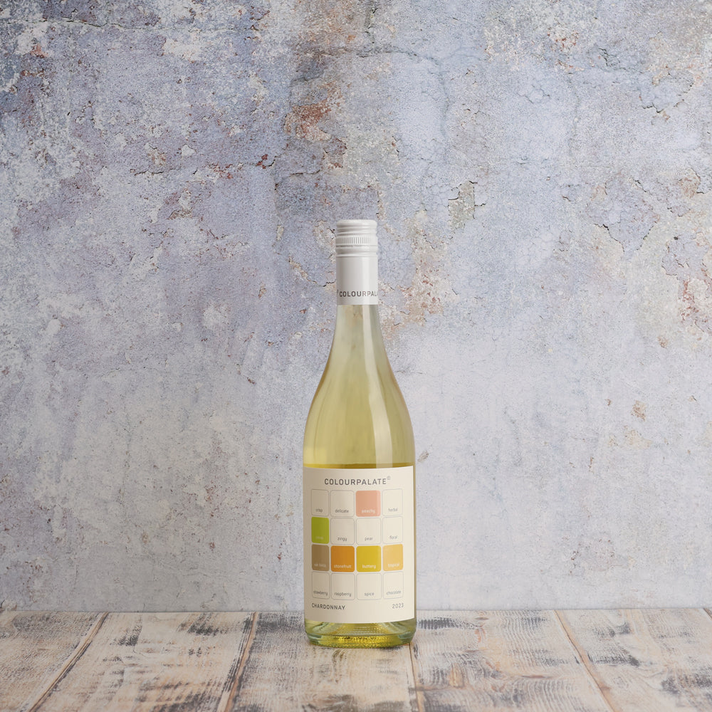 A bottle of Colour Palate Chardonnay 2023 750ml White Wine