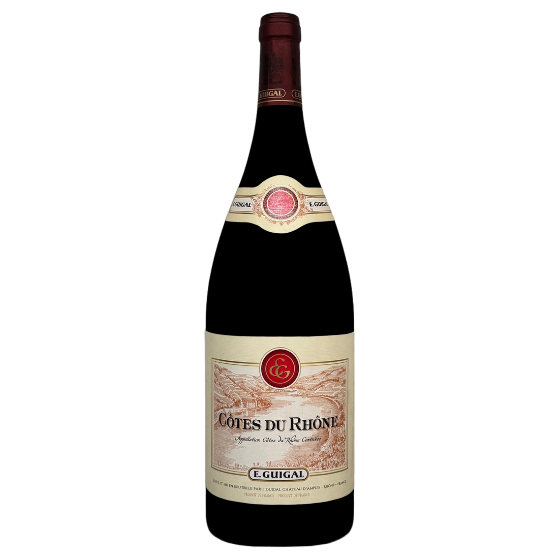 A bottle of 2020 Guigal Côtes du Rhône Rouge 1500ml Red Wine