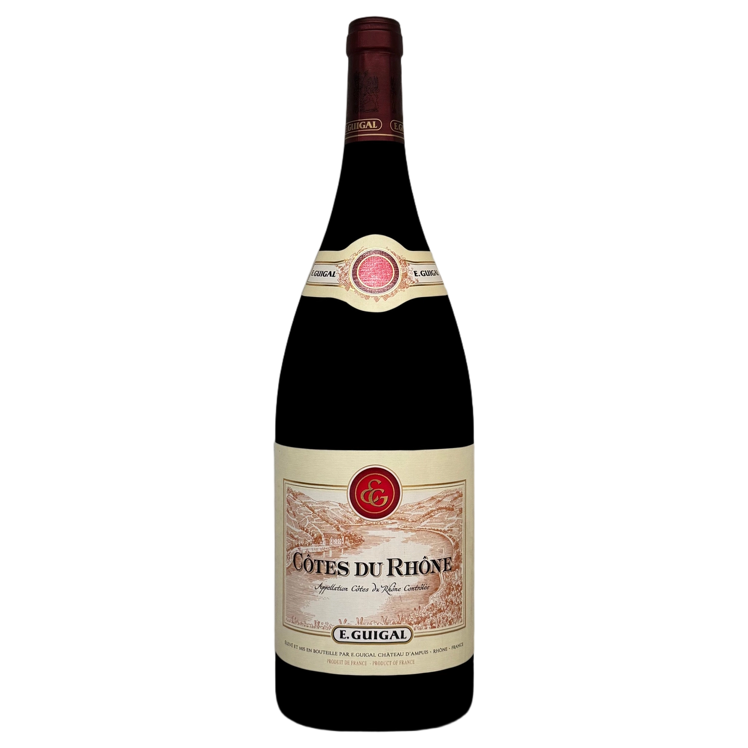 A bottle of 2020 Guigal Côtes du Rhône Rouge 1500ml Red Wine