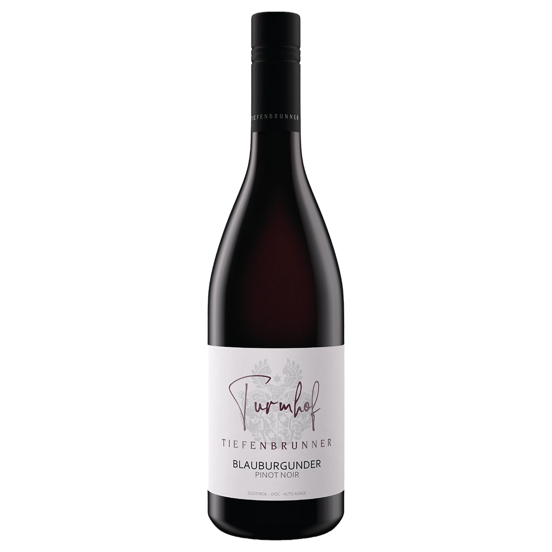 A bottle of 2023 Tiefenbrunner Turmhof Pinot Nero 750ml Red Wine