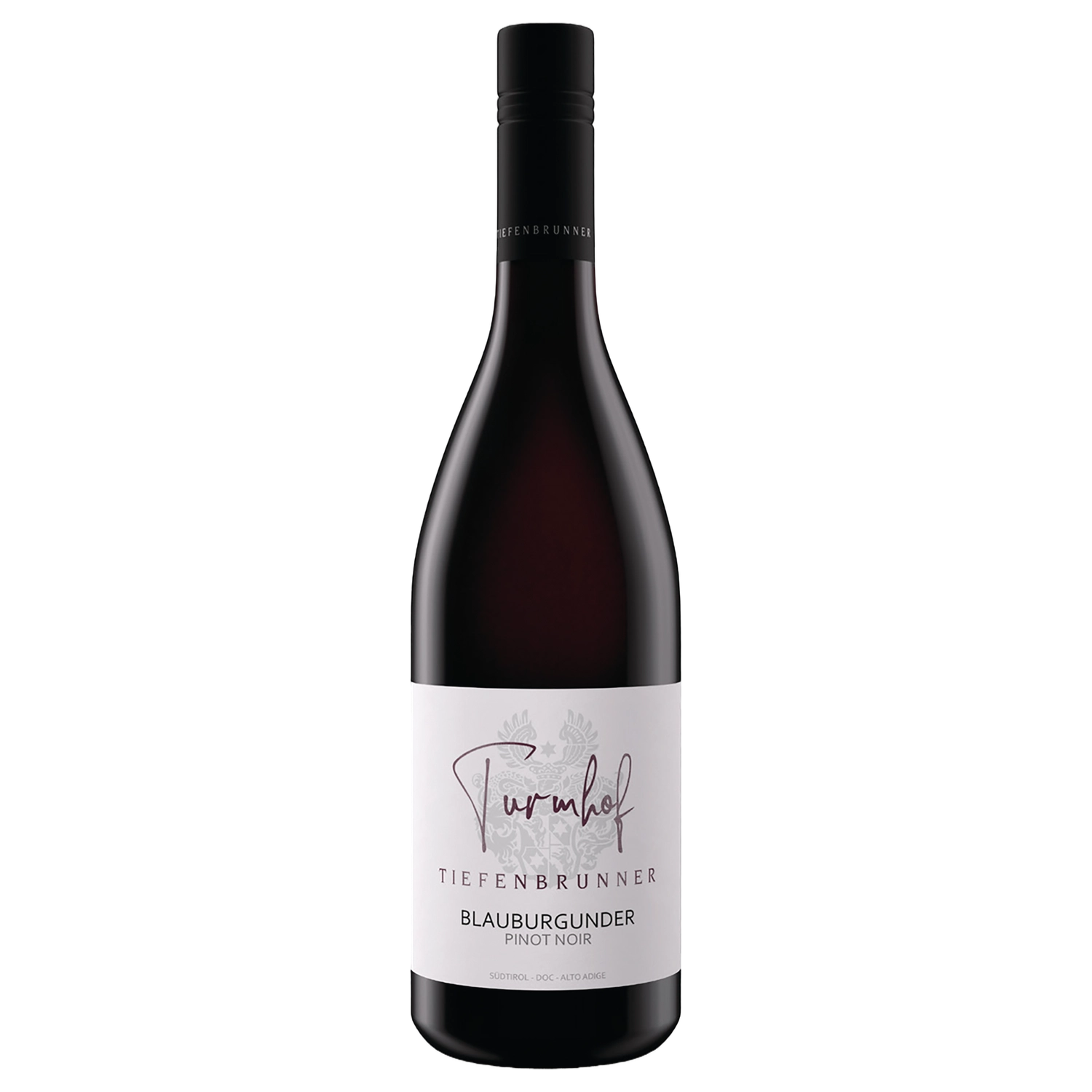 A bottle of 2023 Tiefenbrunner Turmhof Pinot Nero 750ml Red Wine