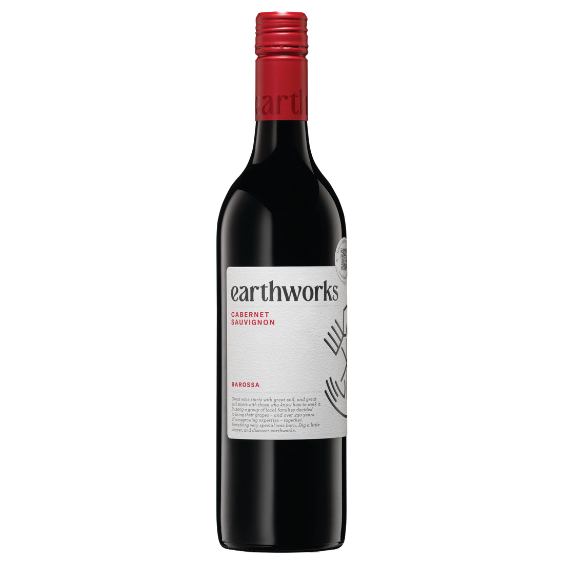 A bottle of 2023 earthworks Barossa Cabernet Sauvignon 750ml Red Wine