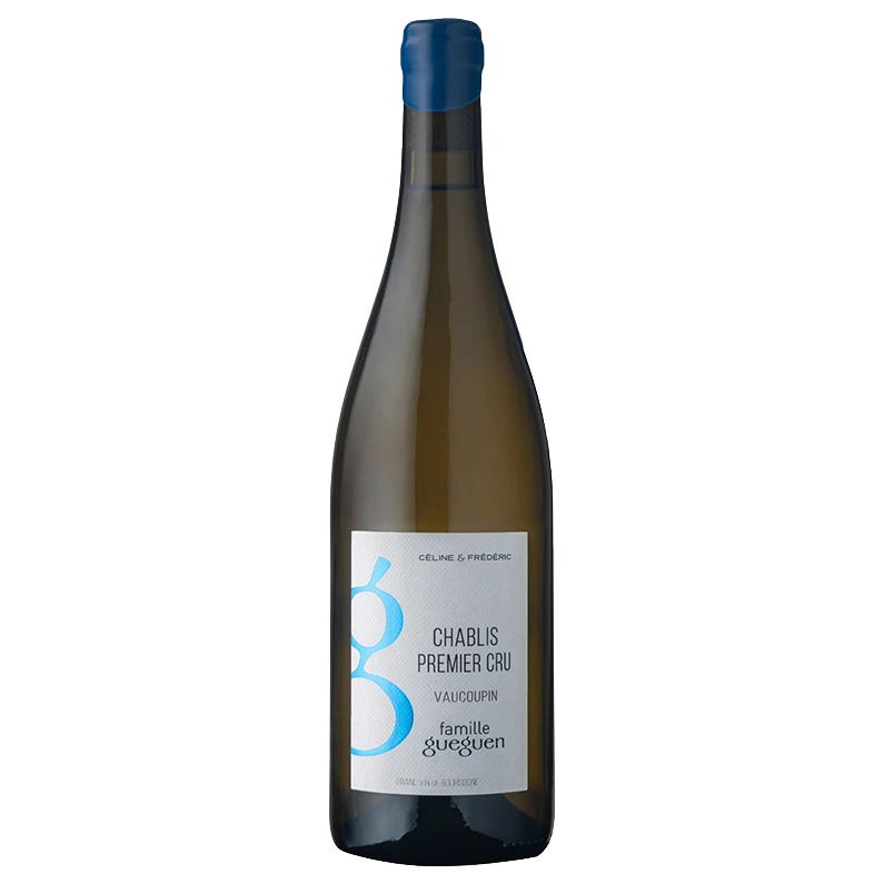 A bottle of 2023 Domaine Gueguen Chablis 1er Cru Vaucoupin 750ml White Wine