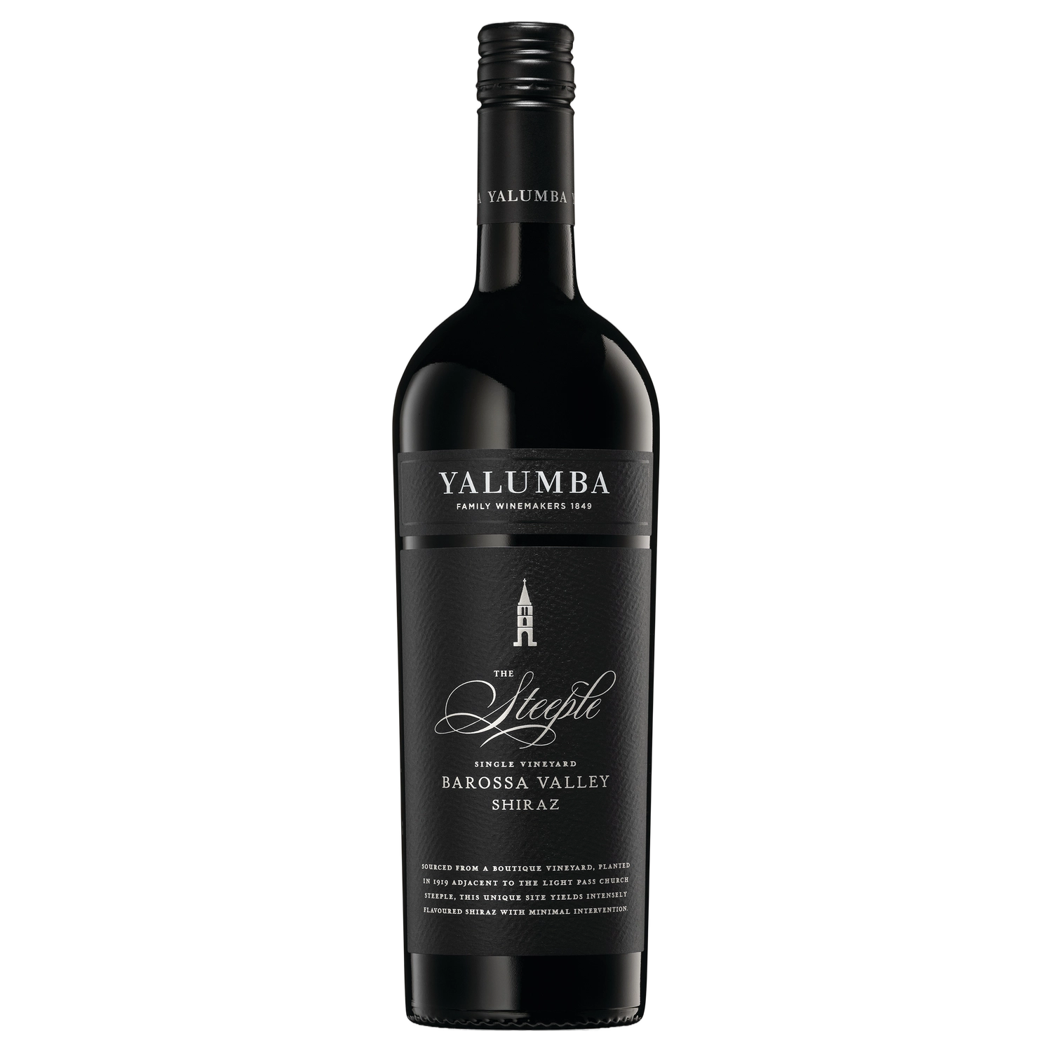 A bottle of 2022 Yalumba The Steeple Shiraz 750ml Red Wine