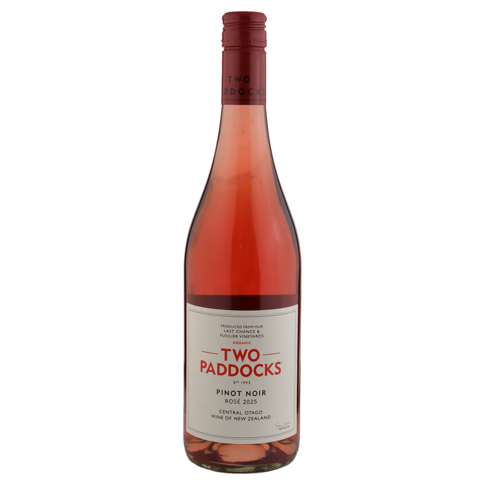 A bottle of 2025 Two Paddocks Pinot Noir Rosé Australia 750ml Red Wine