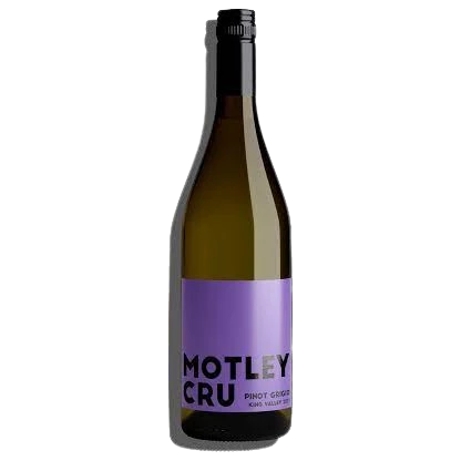 A bottle of 2025 Motley Cru Pinot Grigio New Label 750ml White Wine