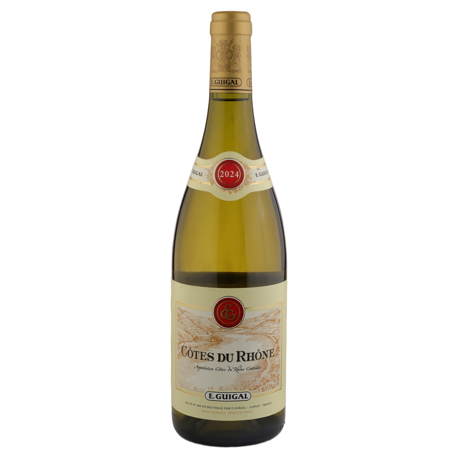 A bottle of 2024 Guigal Côtes du Rhône Blanc 750ml White Wine