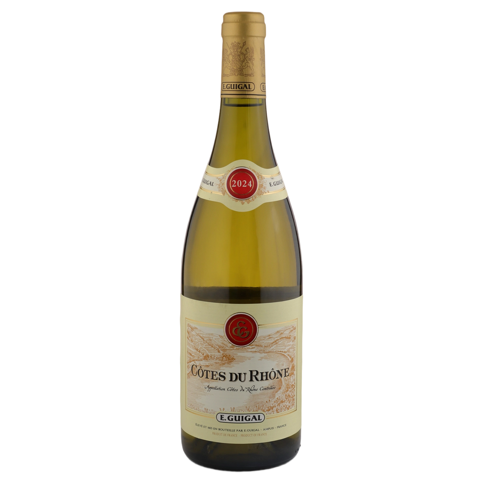 A bottle of 2024 Guigal Côtes du Rhône Blanc 750ml White Wine