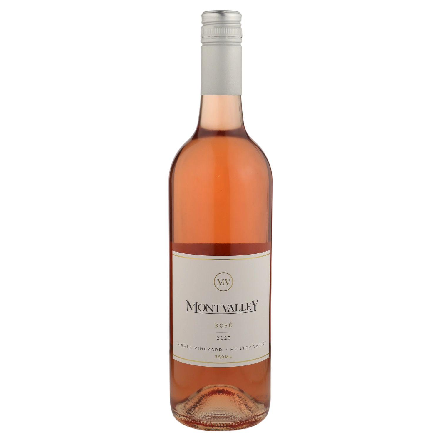 A bottle of 2025 Montvalley Single Vineyard Rose 750ml Rose Wine