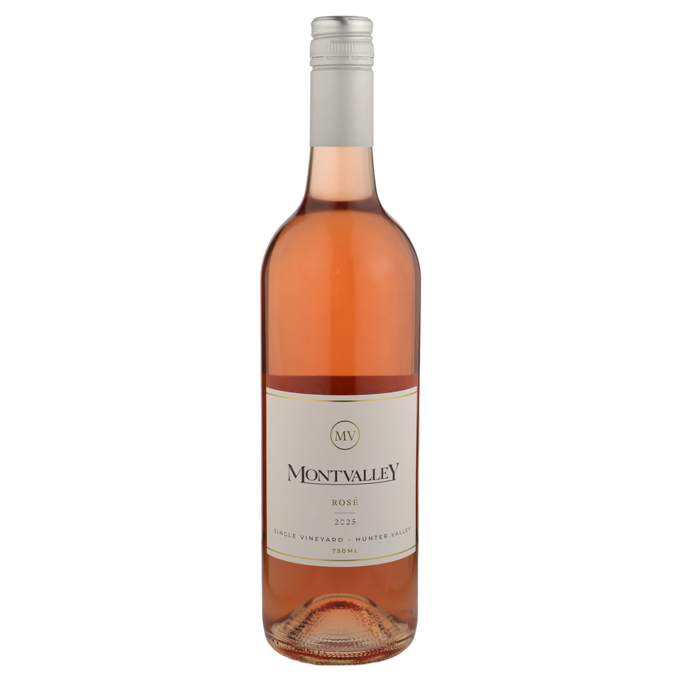 A bottle of 2025 Montvalley Single Vineyard Rose 750ml Rose Wine