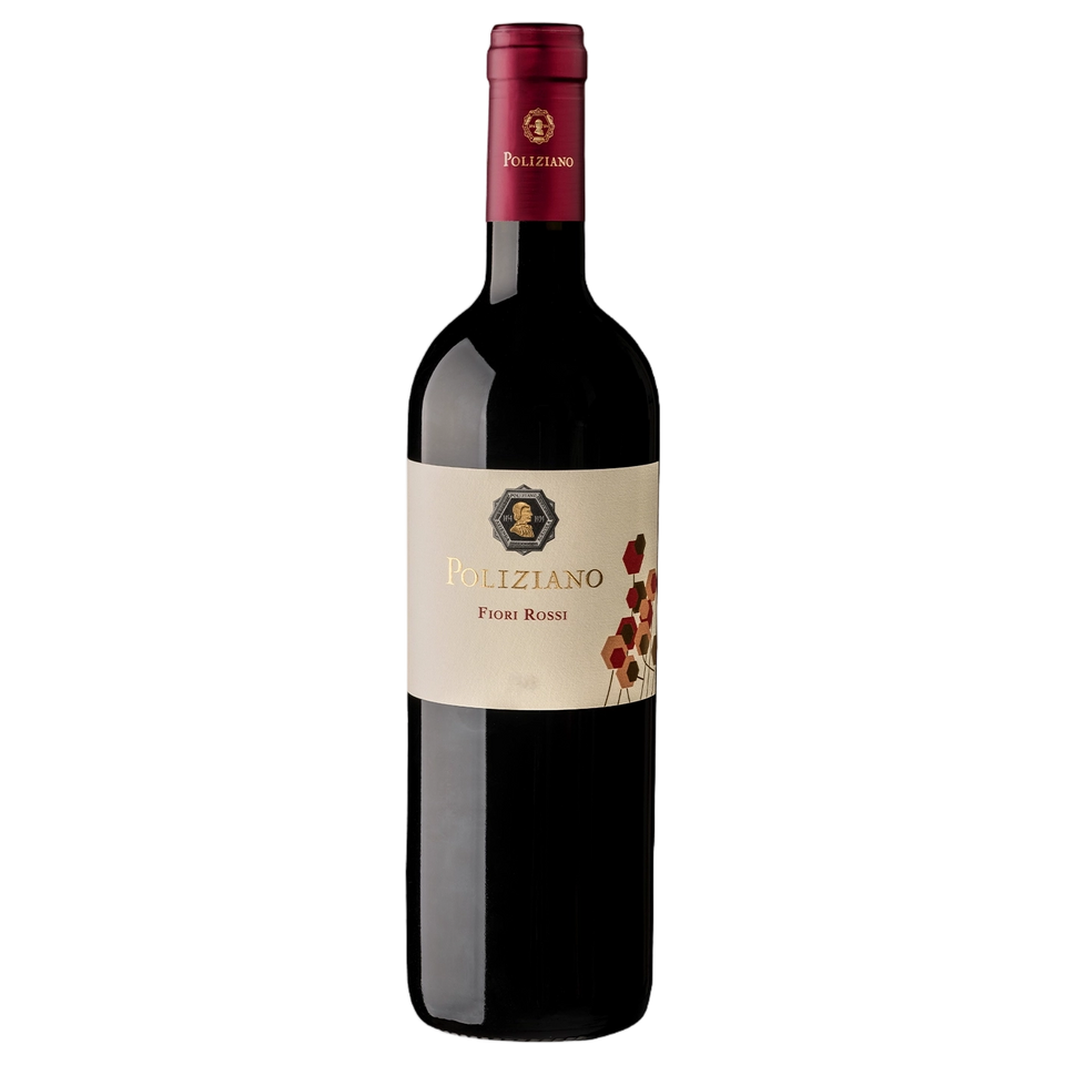 A bottle of 2024 Poliziano Fiori Rossi Rosso di Montepulciano DOC 750ml Red Wine