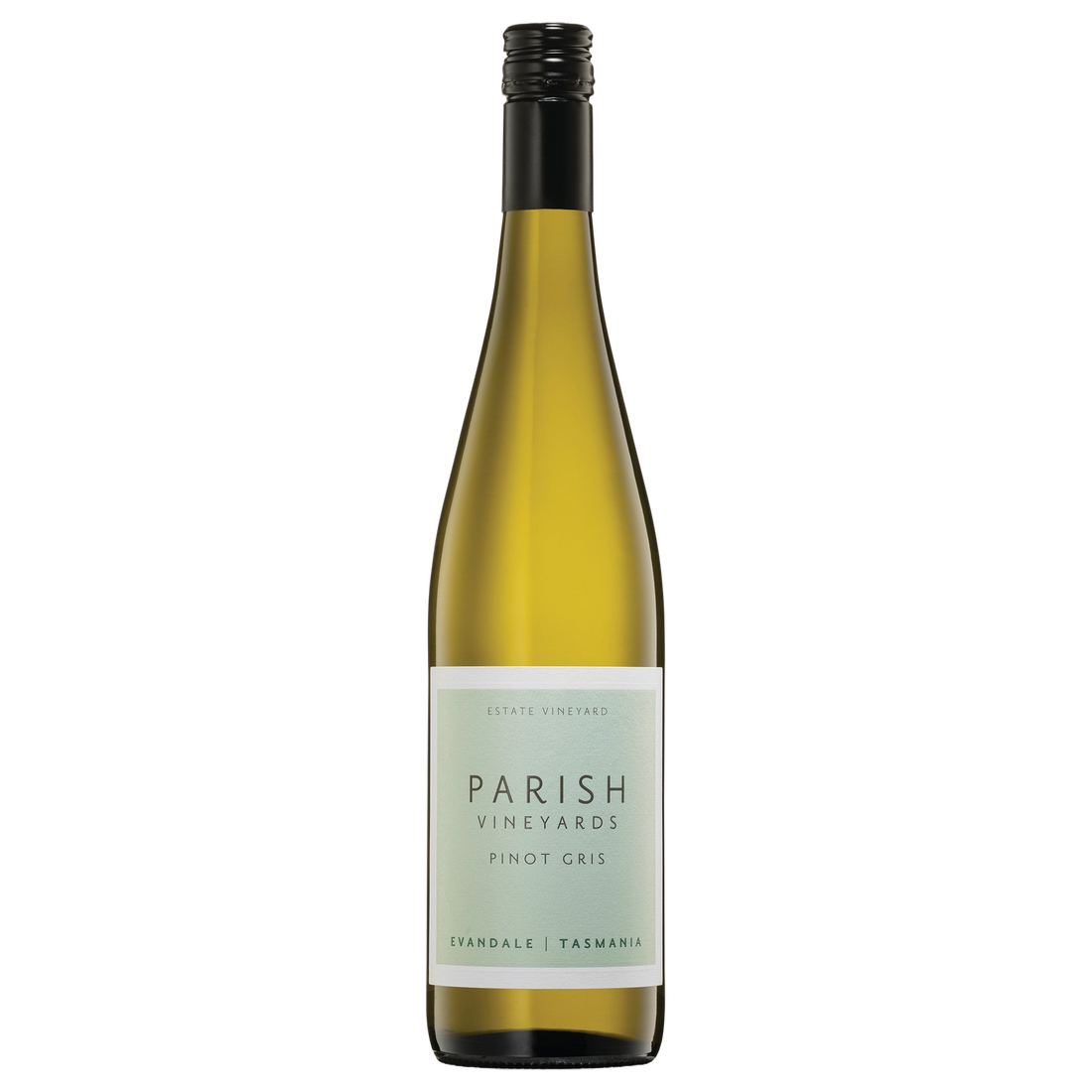 A bottle of 2025 Parish Vineyards Evandale Pinot Gris 750ml White Wine