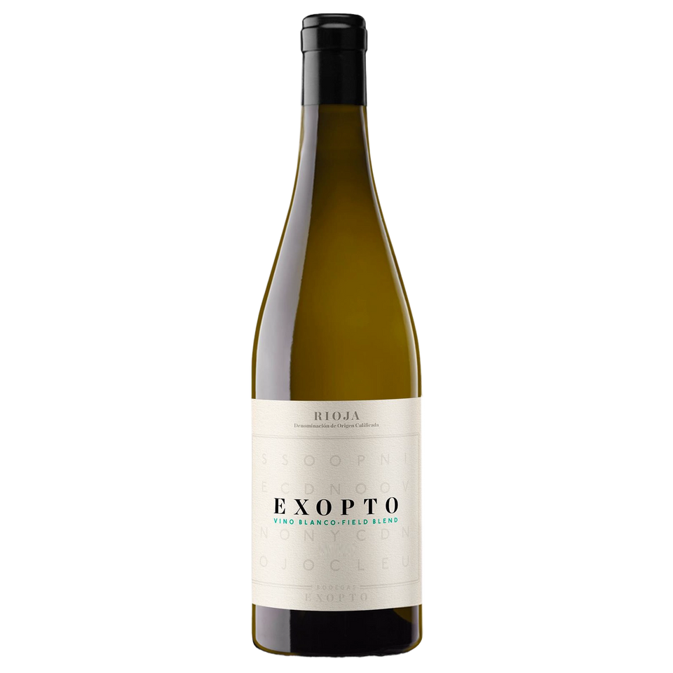 A bottle of 2024 Bodegas Exopto Rioja Exopto Blanco Field Blend 750ml White Wine