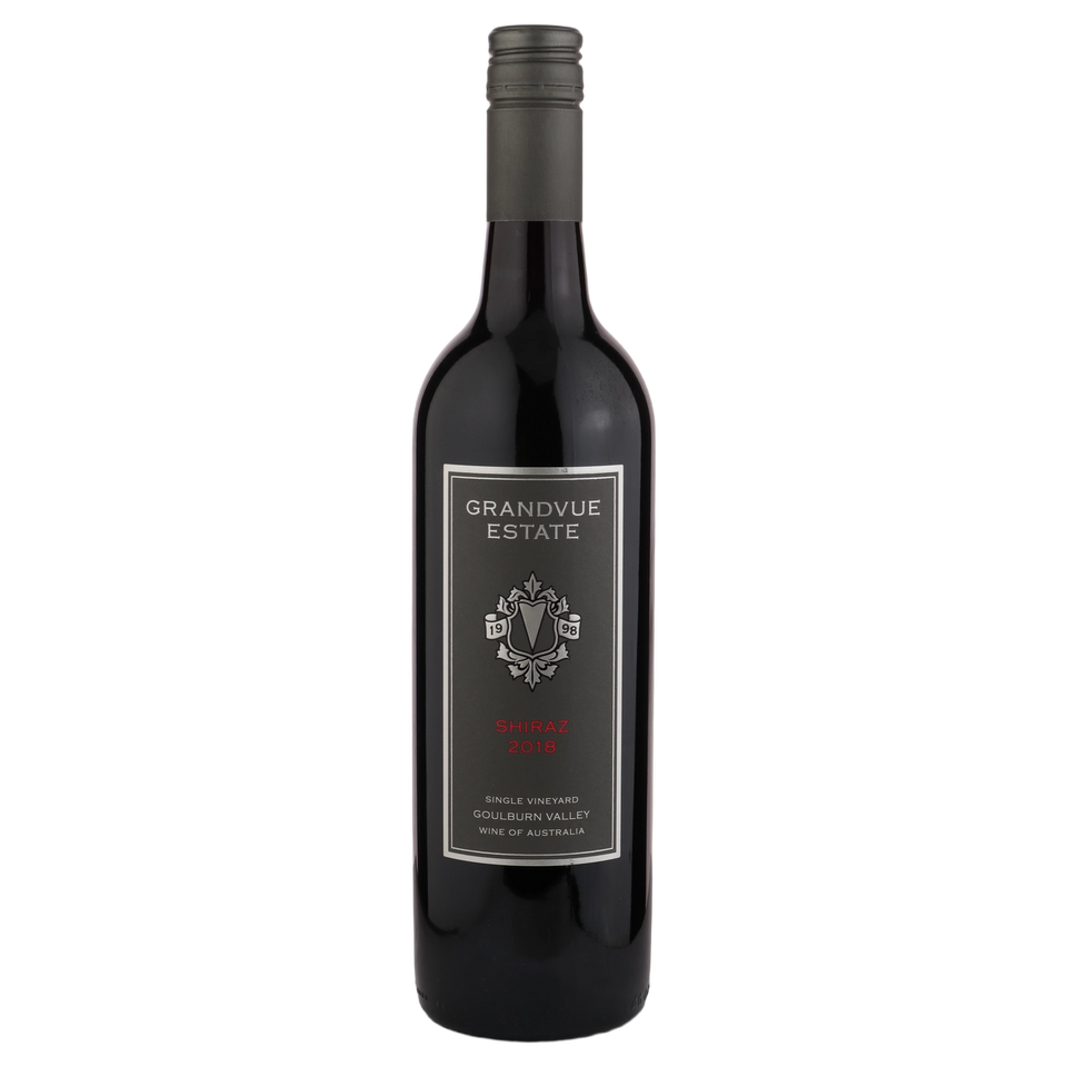 A bottle of 2018 Grandvue Estate Shiraz 750ml Red Wine