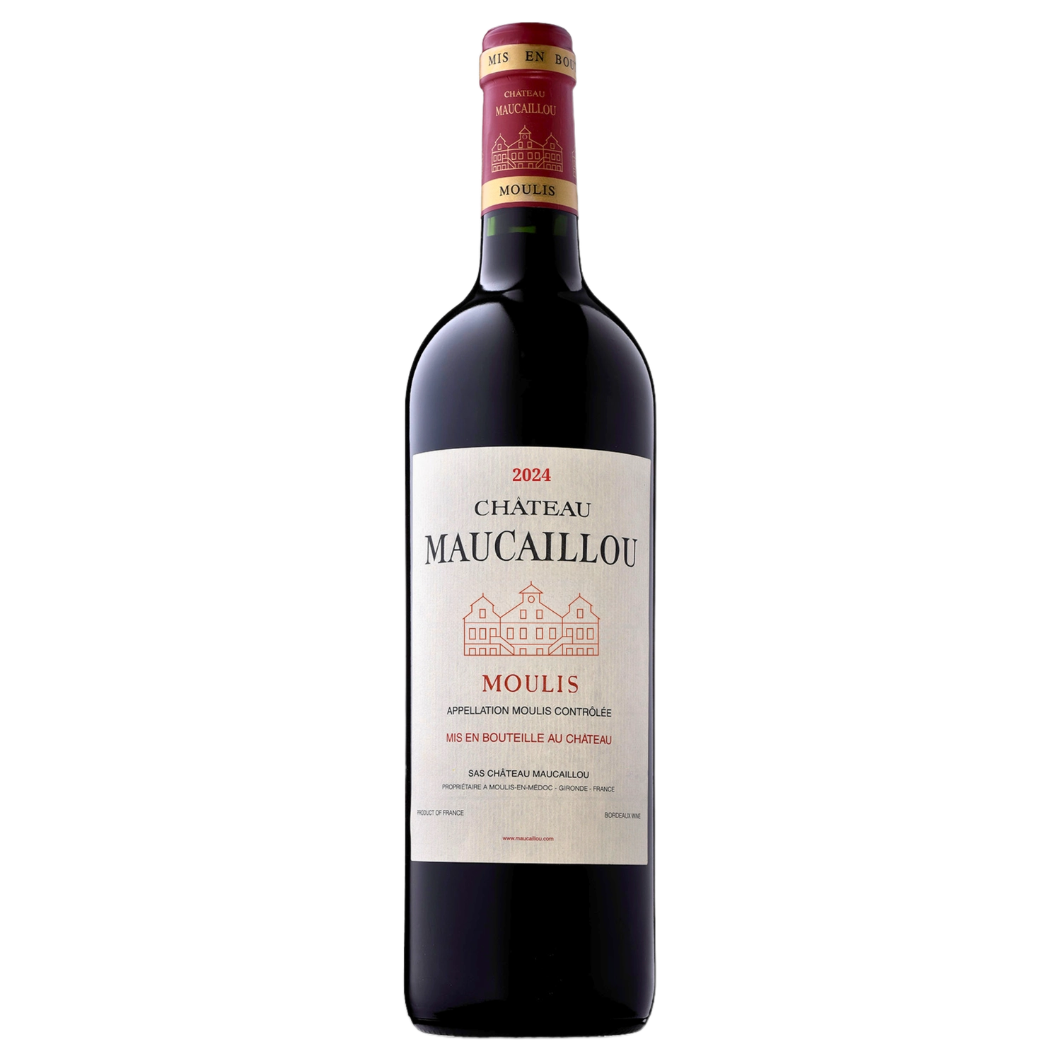 A bottle of 2021 Maucaillou 750ml Red Wine