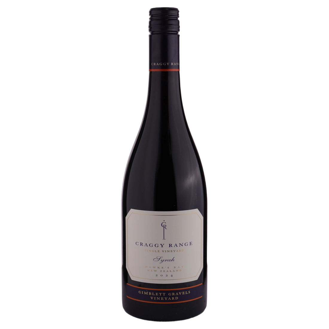A bottle of 2024 Craggy Range Gimblett Gravels Syrah 750ml Red Wine