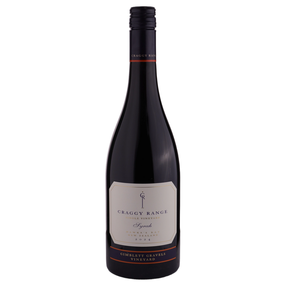 A bottle of 2024 Craggy Range Gimblett Gravels Syrah 750ml Red Wine
