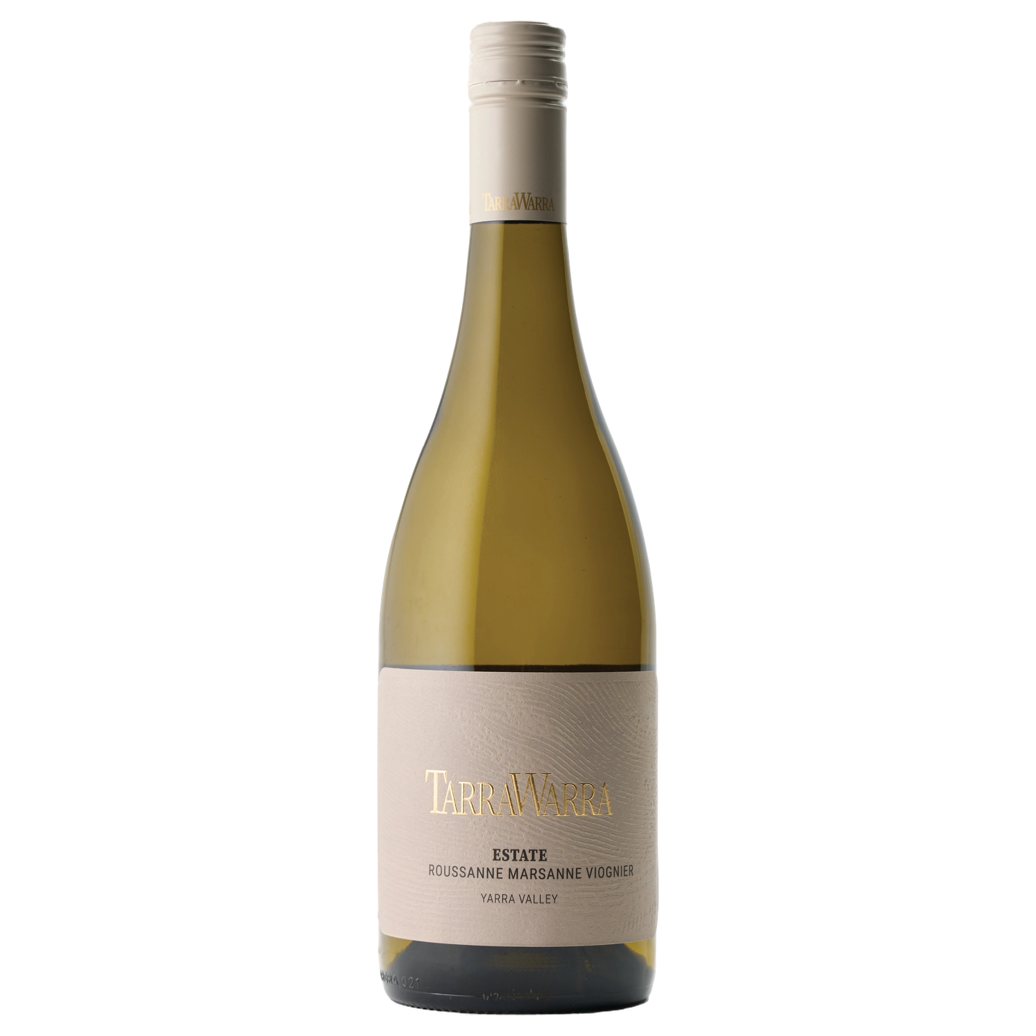 A bottle of 2023 TarraWarra Estate Roussanne Marsanne Viognier 750ml White Wine