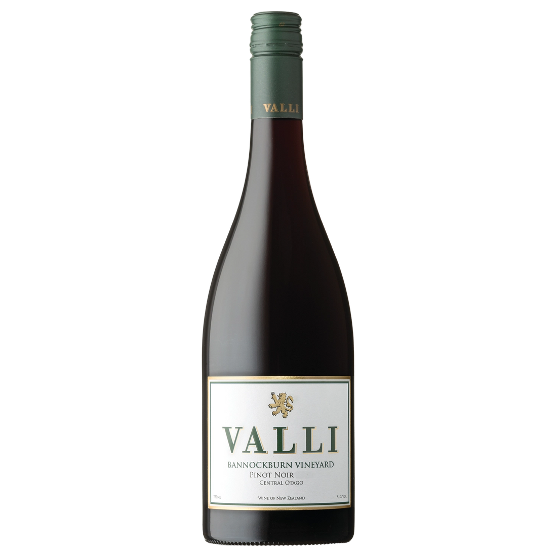 A bottle of 2023 Valli Vineyards Bannockburn Vineyard Pinot Noir 375ml Red Wine