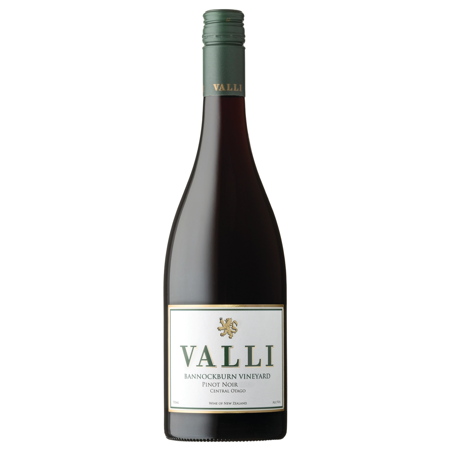 A bottle of 2023 Valli Vineyards Bannockburn Vineyard Pinot Noir 375ml Red Wine