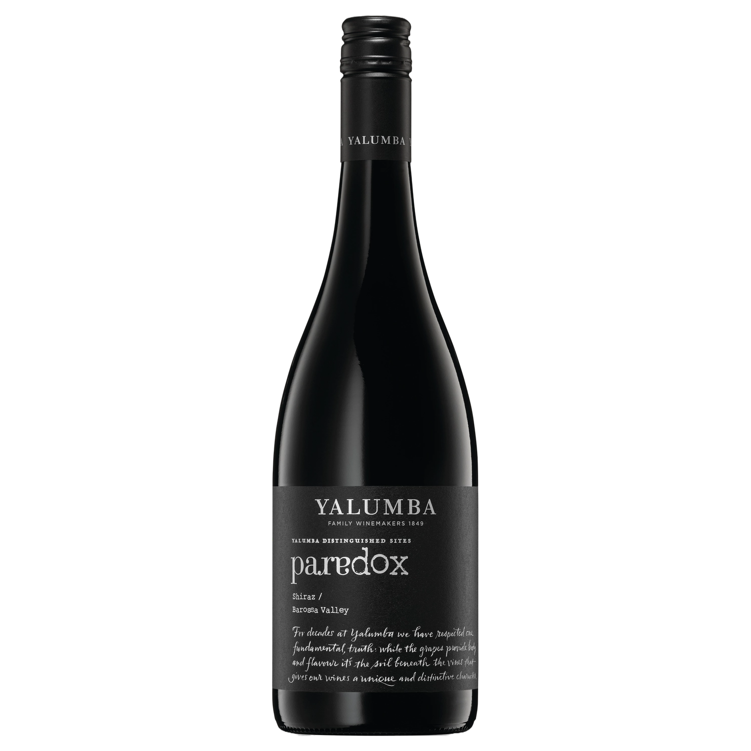 A bottle of 2023 Yalumba Paradox Shiraz 750ml Red Wine