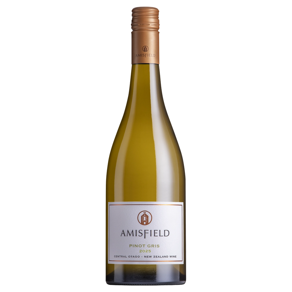 A bottle of 2025 Amisfield Pinot Gris 750ml White Wine
