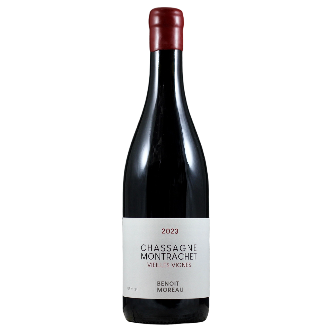 A bottle of 2023 Benoît Moreau Chassagne Montrachet Vieilles Vignes Rouge 750ml Red Wine
