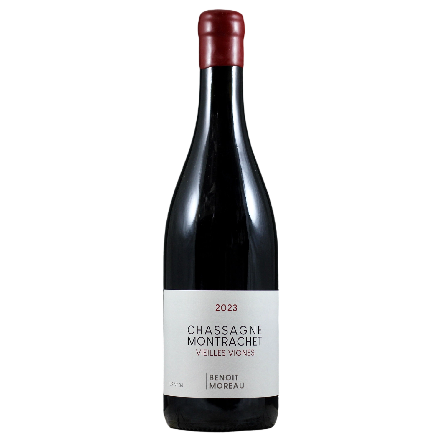 A bottle of 2023 Benoît Moreau Chassagne Montrachet Vieilles Vignes Rouge 750ml Red Wine