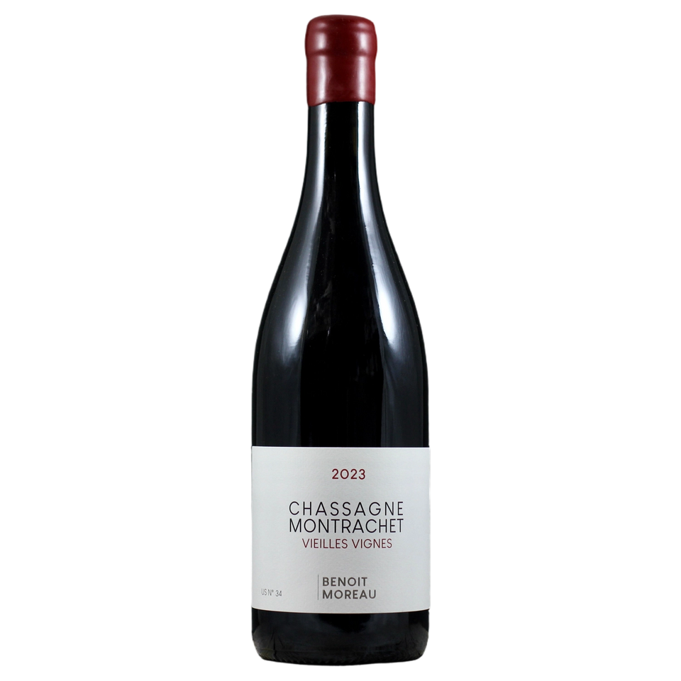A bottle of 2023 Benoît Moreau Chassagne Montrachet Vieilles Vignes Rouge 750ml Red Wine