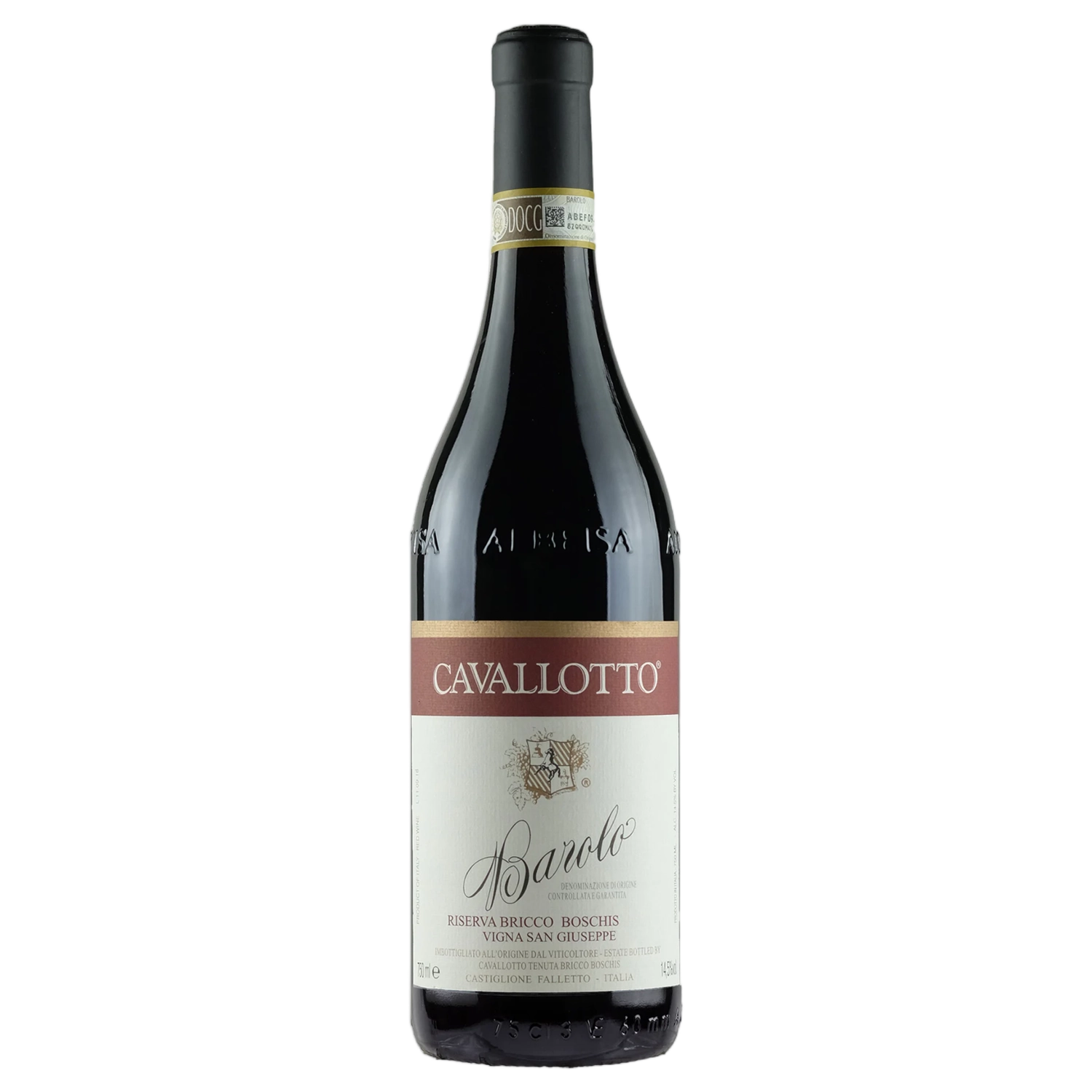 A bottle of 2019 Cavallotto Barolo Riserva Bricco Boschis Vigna San Giuseppe 750ml Red Wine