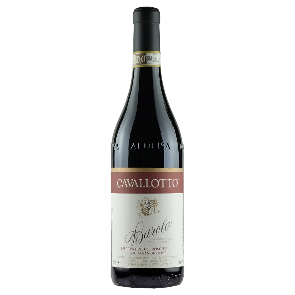 A bottle of 2019 Cavallotto Barolo Riserva Bricco Boschis Vigna San Giuseppe 750ml Red Wine
