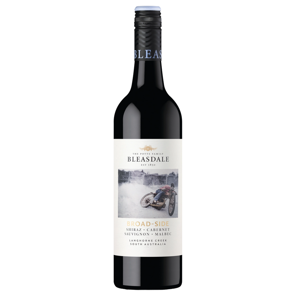 A bottle of 2022 Bleasdale Broad Side Shiraz Cabernet Sauvignon Malbec 750ml Red Wine