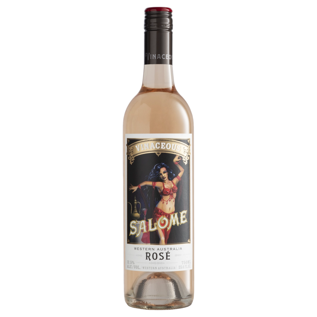 A bottle of 2024 Vinaceous Salome Tempranillo Rosé 750ml Rose Wine