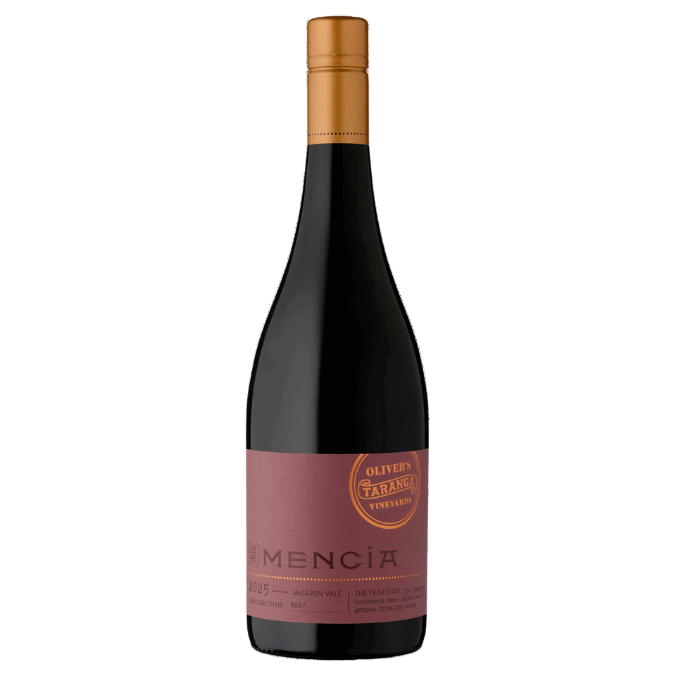 A bottle of 2025 Olivers Taranga Mencia 750ml Red Wine