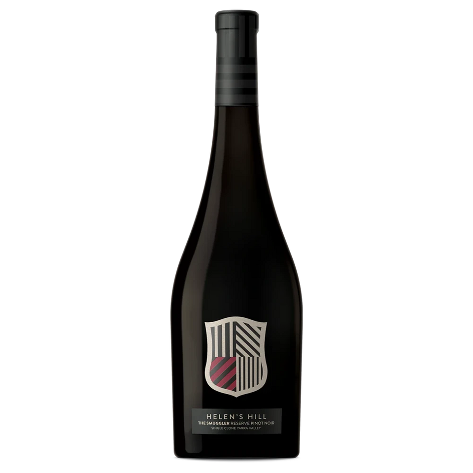 A bottle of 2023 Helen's Hill The Smuggler Reserve Pinot Noir 750ml Red Wine
