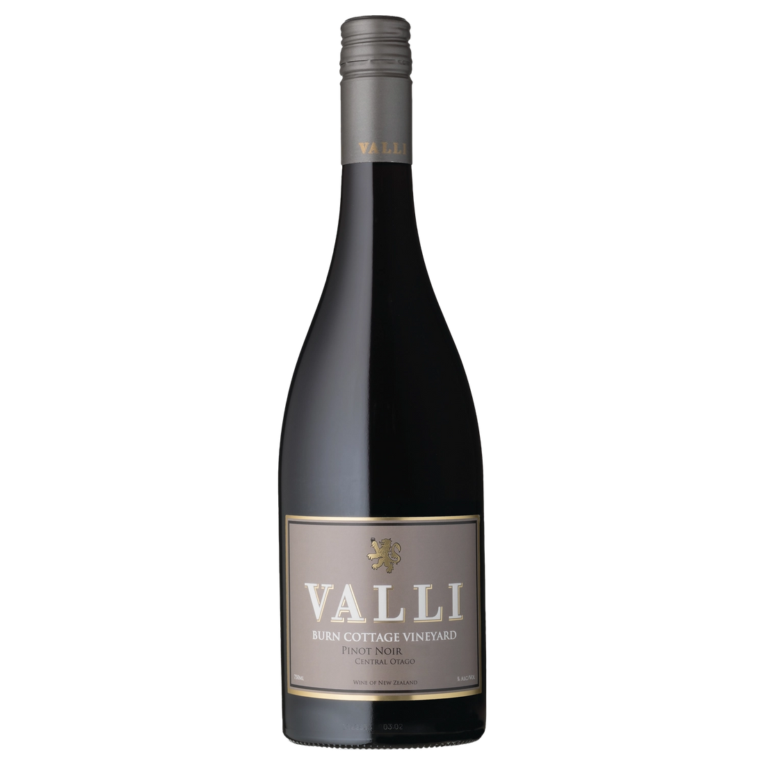 A bottle of 2022 Valli Vineyards Burn Cottage Vineyard Pinot Noir 750ml Red Wine