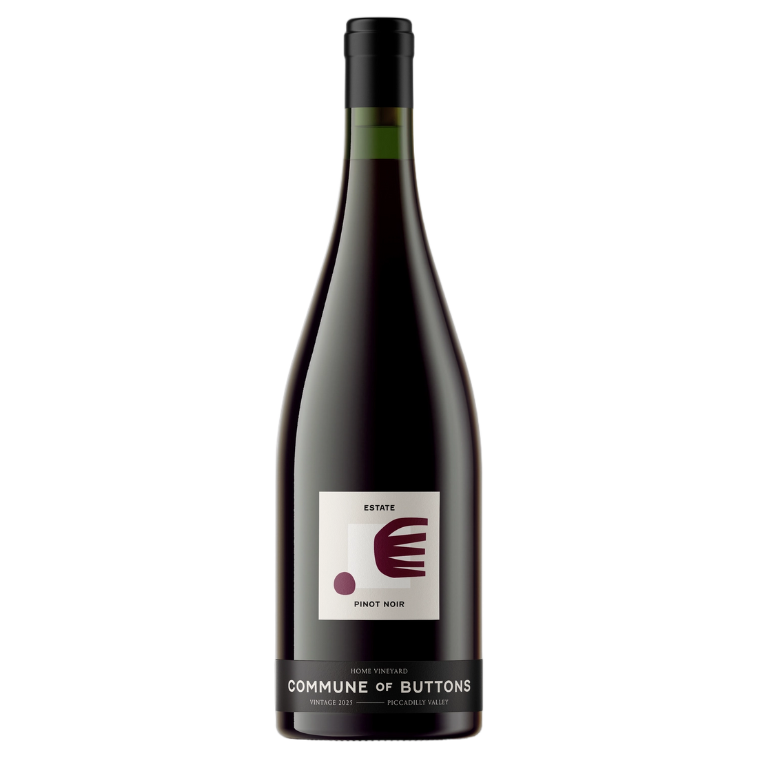 A bottle of 2025 Commune of Buttons Estate Pinot Noir 750ml Red Wine