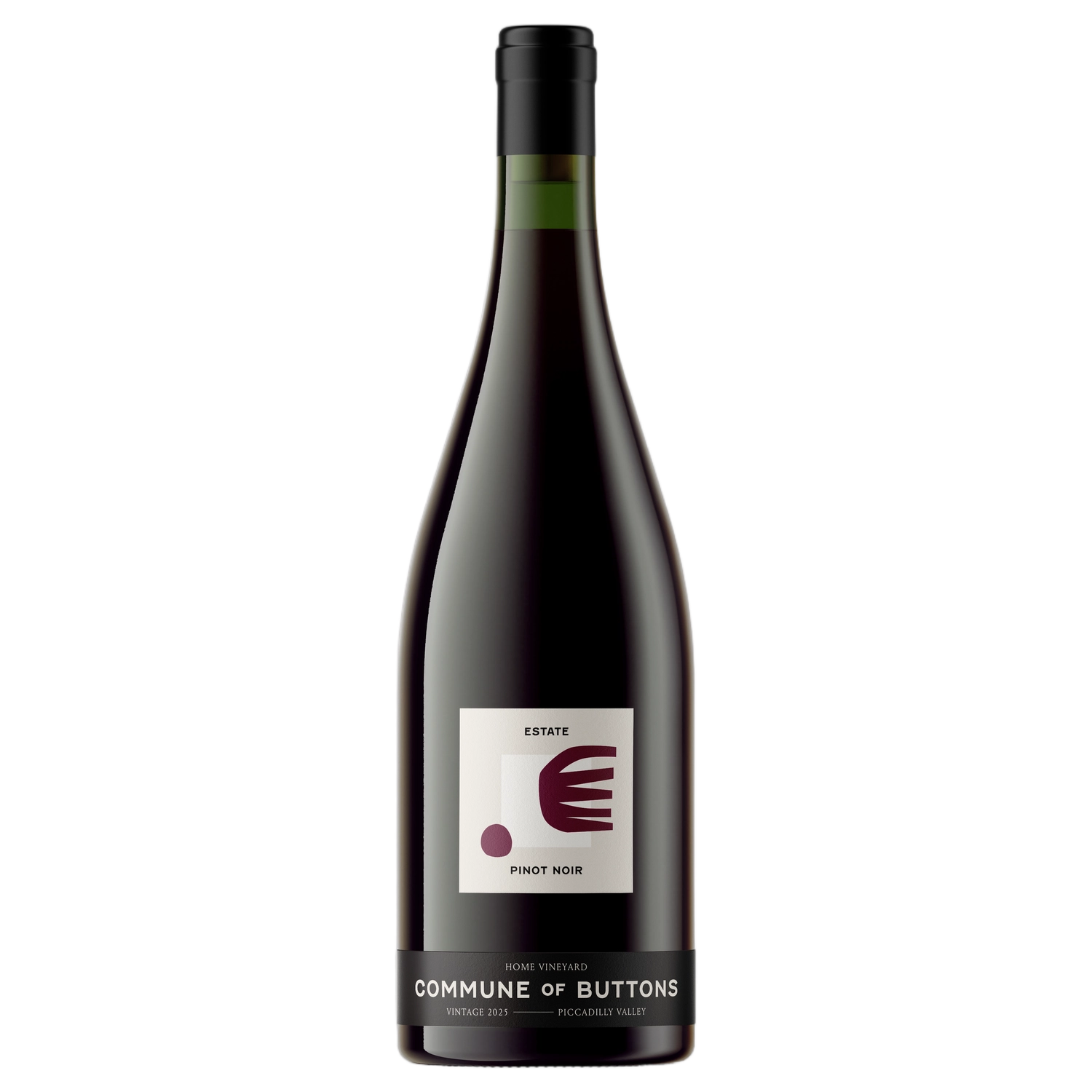 A bottle of 2025 Commune of Buttons Estate Pinot Noir 750ml Red Wine