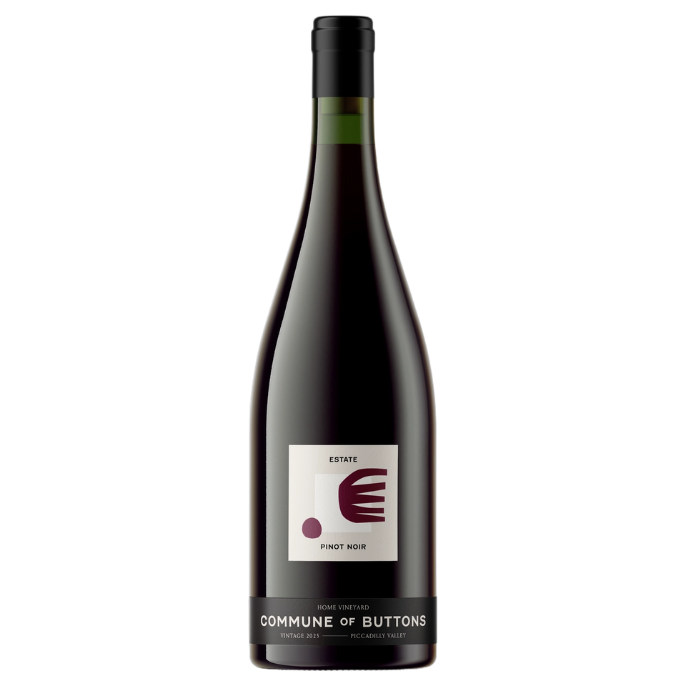 A bottle of 2025 Commune of Buttons Estate Pinot Noir 750ml Red Wine