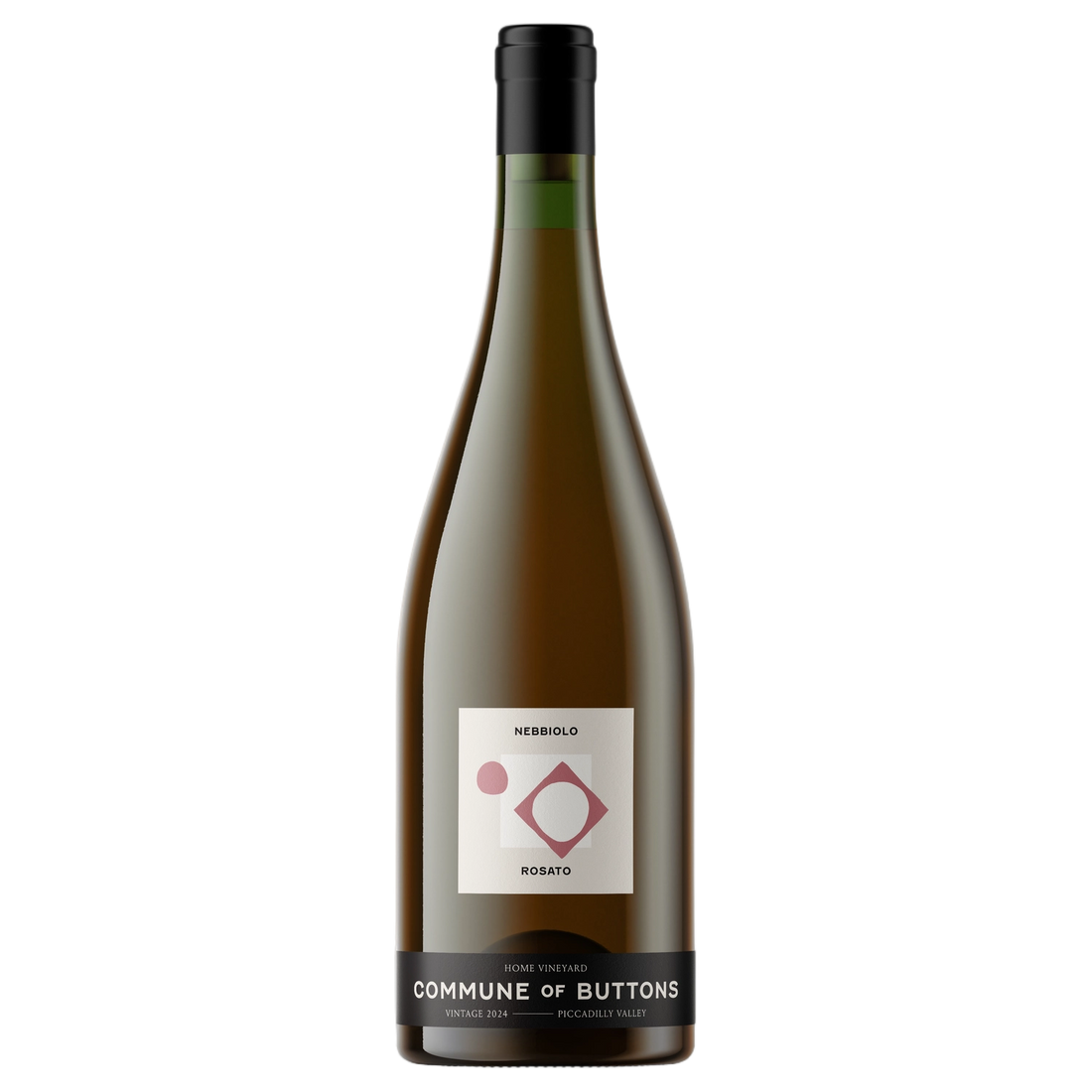 A bottle of 2024 Commune of Buttons Nebbiolo Rosato 2025 750ml Red Wine