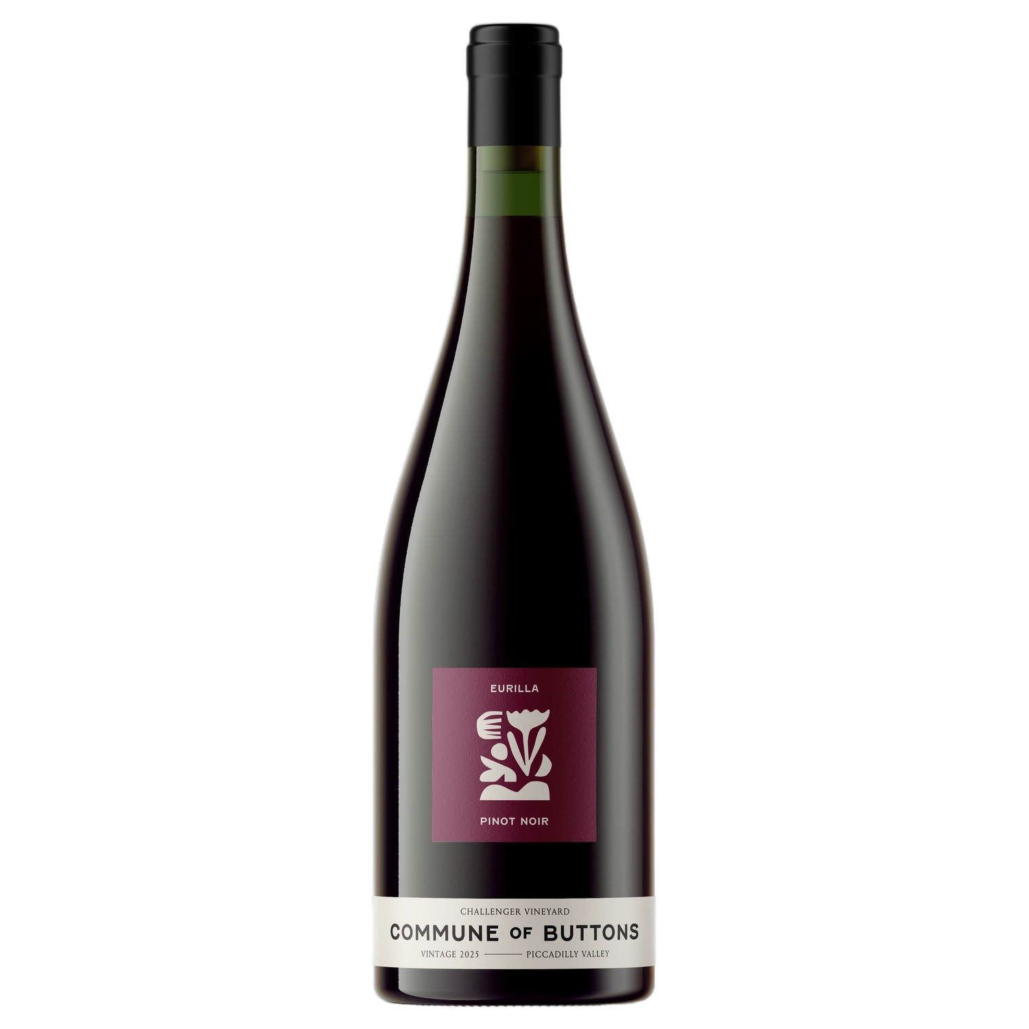 A bottle of 2025 Commune of Buttons Eurilla Pinot Noir 750ml Red Wine