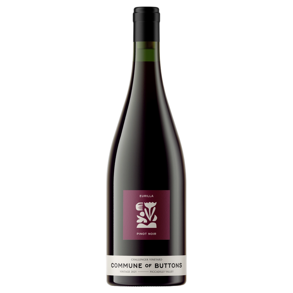 A bottle of 2025 Commune of Buttons Eurilla Pinot Noir 750ml Red Wine
