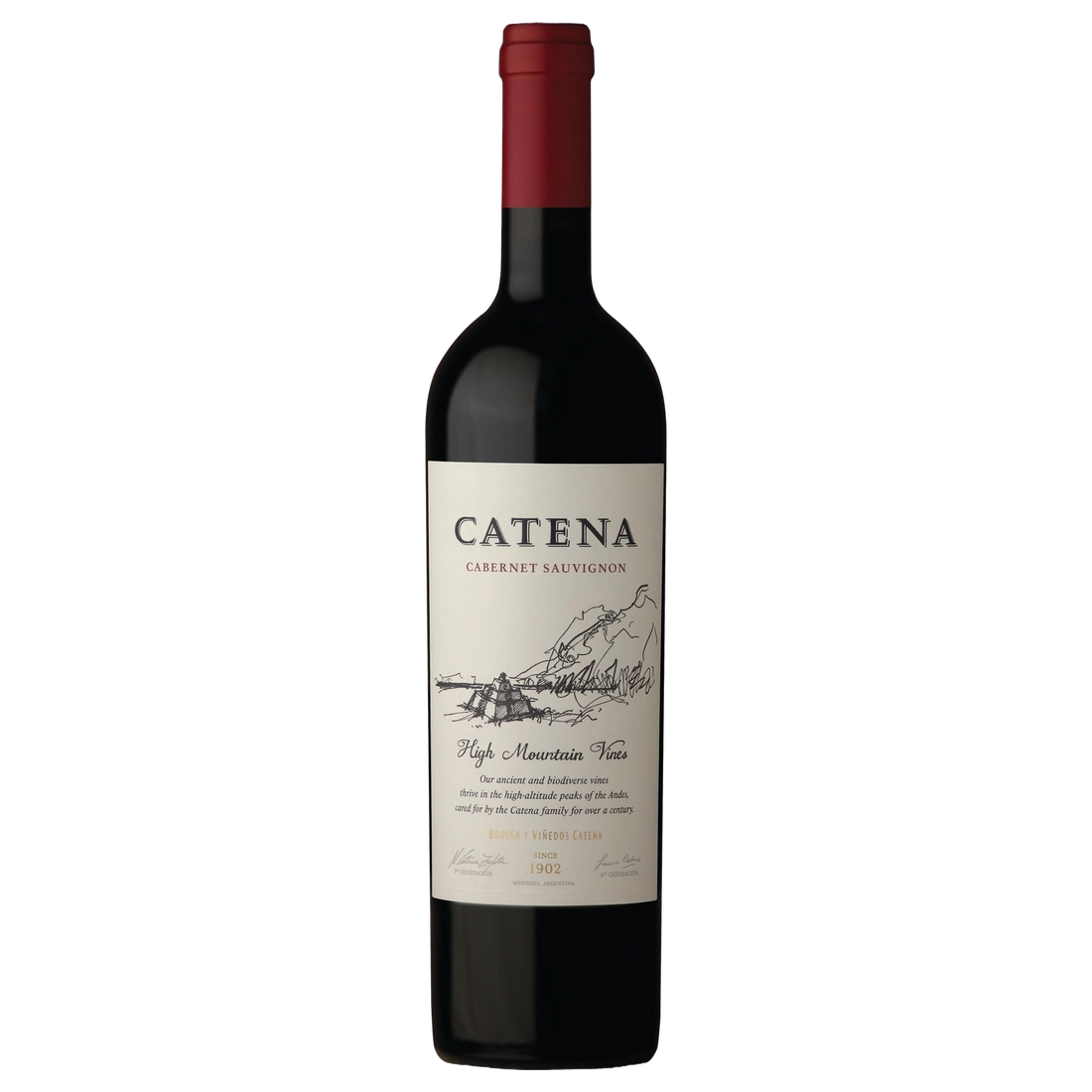 A bottle of 2023 Catena Zapata High Mountain Vines Cabernet Sauvignon 750ml Red Wine